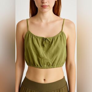 Chic Green Camisole Top with Elegant Design